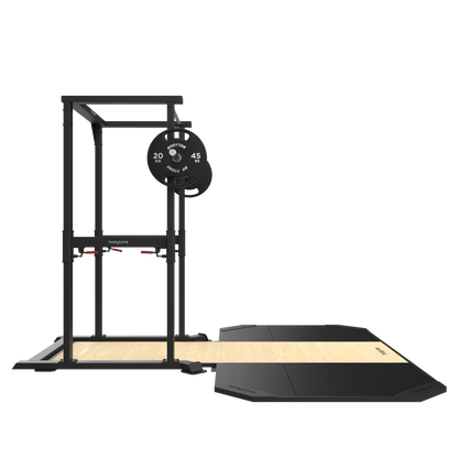 Plateforme d'haltérophilie pour rack avec supports à élastiques
